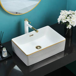 Square Countertop Washbasin for Small Apartments, Ceramic Washbasin for Home Use, Washbasin for Balcony, Laundry Basin, Water Basin