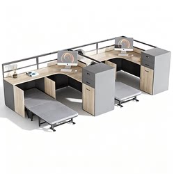 Youyi with Bed Workstation Desk Simple Modern Staff Desk and Chair Combination with Bed Lunch Break Manager Desk Screen Deck