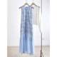 French high-end temperament blue sleeveless dress for women 2025 summer new casual irregular splicing long skirt