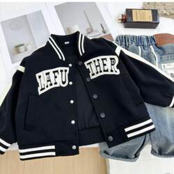 Boys' Spring Baseball Jacket Children's 2025 New Style Top Boys' Casual Trench Coat Stylish Jacket