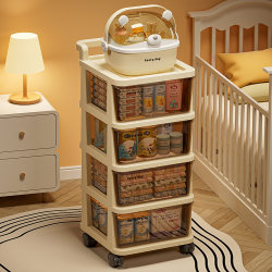 Baby Product Storage Rack, Toy Snack Storage Cabinet, Bedroom Movable Trolley, Baby Feeding Table Storage Cabinet