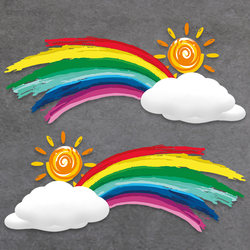 Electric Vehicle Stickers Rainbow Logo Personalized Creative Body Scratch Cover Waterproof Motorcycle Decoration Car Decals