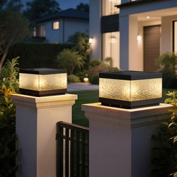 New Outdoor Waterproof Solar Column Lamp Villa Fence Patio Lamp Simple Modern Garden Door Column Lamp