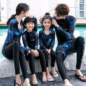 
Parent-child family wear diving suit for women with long sleeves and long pants swimsuit split snorkeling suit for men split couple snorkeling suit
