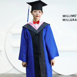 Bright Blue Master's Gown for Male and Female Graduate Students, Graduation Season Photo Shoot Attire, Graduation Gown for Liberal Arts and Science Master's Degrees