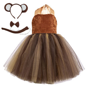 
Popular Jungle Animal Brown Bear Suit Elephant Cosplay Costume Girls Dress Festival Performance Dance Skirt