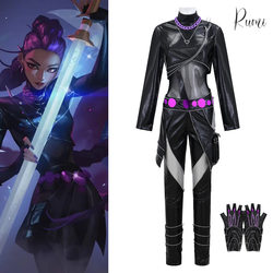 K-POP witch hunter group cos suit Rumi black leather battle suit cosplay stage performance costume