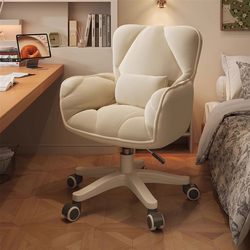Computer Chair, Comfortable for Long Sitting, Girls' Bedroom Vanity Chair, Home Swivel Chair with Backrest, Study Chair for College Dormitory