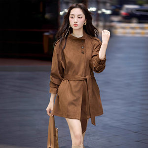 
High-end women's 2025 autumn new stand-up collar windbreaker jacket, small, fashionable and age-reducing slimming top