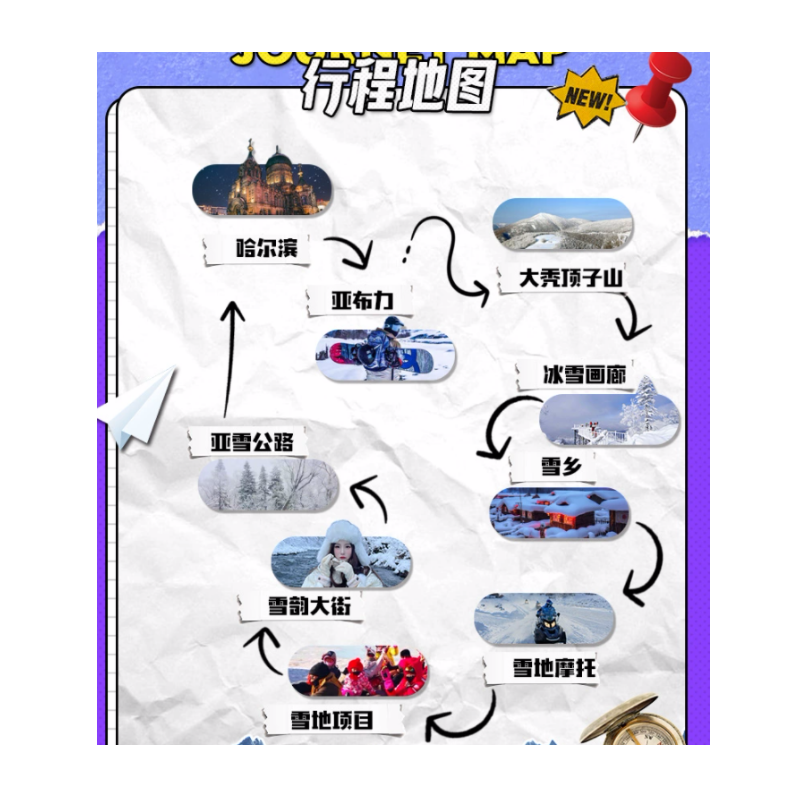 哈尔滨雪乡亚布力三日旅游东北旅游雪乡旅游3天2晚跟团游6人小团