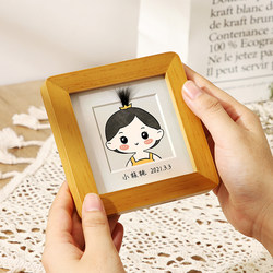 Fetal Photo Frame Cartoon Baby Fetal Hair Keepsake DIY LAOSHU Baby Hair Clip Fetal Hair Painting Storage Display Stand