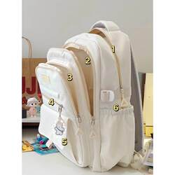 High-Capacity Japanese-Style Backpack for Female Middle School and High School Students, College Students, Unique Design, Simple and Versatile, Suitable for Laptops
