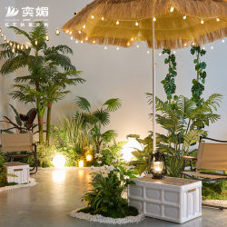 Outdoor Camping-Style Decorative Green Plants for Landscaping, Simulated Restaurant Barbecue Shop Indoor Landscape under Stairs, Artificial Plant Landscaping