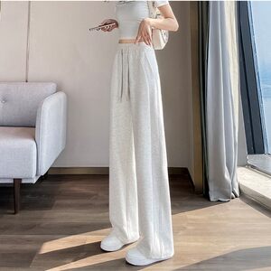 
Lulu's slimming and taller pants ~ Hip-lifting, fashionable and versatile high-waisted slimming wide-leg casual sports sweatpants straight