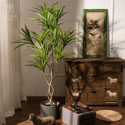 Artificial Plant Dracaena Millenaria Large Fake Tree Indoor Living Room Floor-Standing Bionic Green Plant Potted Decoration