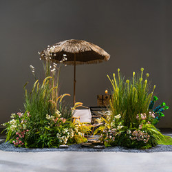 Artificial Tree Green Plant Landscaping Decoration Ornaments Indoor Large-Scale Simulated Plant Potted Combination Camping Style Landscape Fake Tree