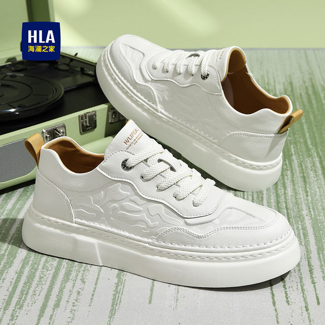 HLA/Hailan Home Men's Shoes 2025 New Casual Shoes Thick Sole Heightening Fashion Breathable Lightweight Board Shoes Small White Shoes

