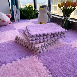 New Carpets Can Be Spliced and Freely Cut, Plush Splicing Autumn and Winter Blankets for Living Room and Bedroom, Removable and Washable, Full Coverage, Large Area