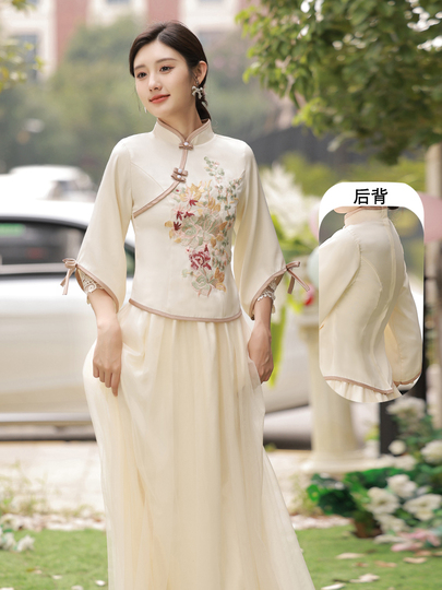 fitted lace wedding dress Wine Red Wei Jin Dynasty Hanfu Dress,Elegant Chineses Hanfu Dress,Lon XL main image 1
