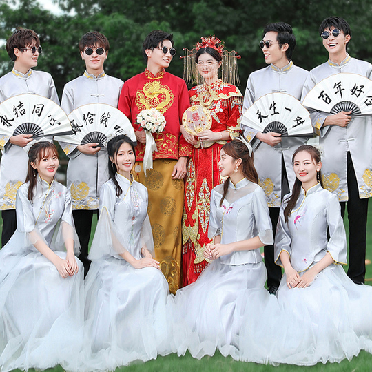 Jun yingxian Chinese Wedding Dress - Gray Combination - Ah006