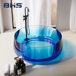 Transparent Crystal Bathtub Colorful Hotel Style Oversized Round Bathtub Double Couple Home Bathtub Small Apartment