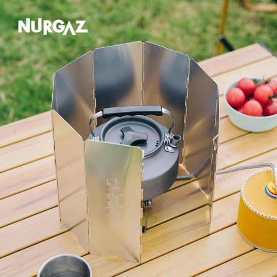 Accessorio Campeggio Alluminio Paravento Per Fornello Da Campeggio - 10 Piatti In Alluminio, Anti-Vento Per Picnic E BBQ Protezione Fiamma