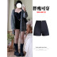 Black and velvet hot girl short pants female autumn and winter slightly fat large size thick casual high -waisted women's group leggings A -line hot pants
