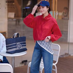 
European stand-up collar short jacket sun protection clothing for women 2026 spring and summer new loose fashionable drawstring jacket thin jacket