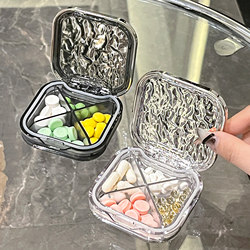 Portable Pill Box, Sealed and Moisture-Proof, for Three Meals a Day, Portable Pill and Supplement Organizer, Mini Pill Box