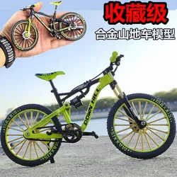 Foreign trade new model 1:8 real alloy downhill soft tail mountain bike bicycle model mini bicycle toy ornaments