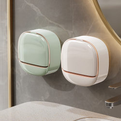 Light luxury soap box without punching for home use wall-mounted