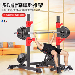 Bench Press and Squat Rack Home Combo Set, Adjustable Barbell Rack, Multifunctional Dumbbell Bench, Weightlifting Bench for Home Fitness
