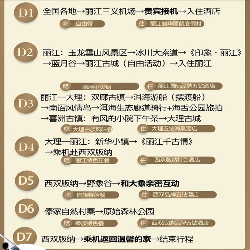 【含机票】12人纯玩小包团云南旅游大理丽江西双版纳7天6晚跟团游