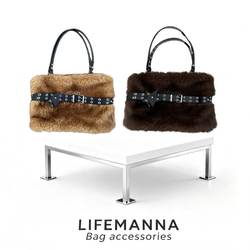 Manna Original Autumn and Winter Plush Bag Large Capacity Tote Crossbody Bag Retro Punk Studded Commuter Shoulder Bag