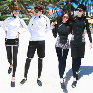 Diving clothing Korean men and women divide couples and water mother clothes surfing sunscreen swimwear long -sleeved long -sleeved trousers set
