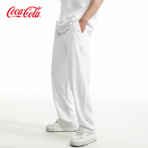 
Coca-Cola/Coca-Cola American trendy autumn and winter white casual pants men's sports floor-length straight trousers
