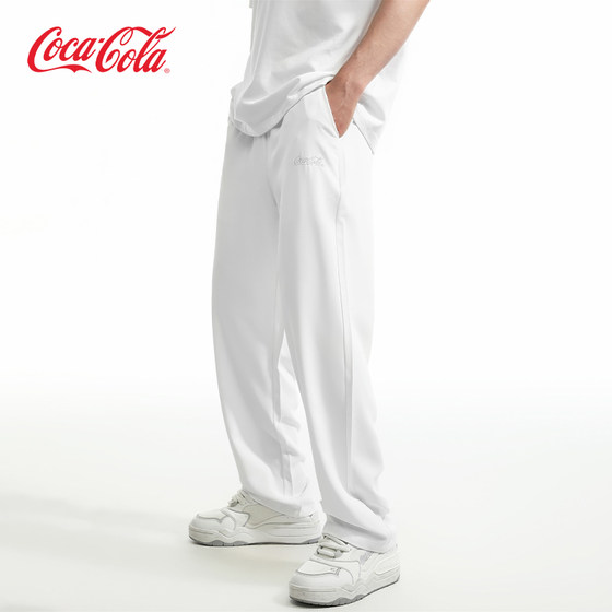 
Coca-Cola/Coca-Cola American trendy autumn and winter white casual pants men's sports floor-length straight trousers