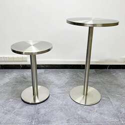 Industrial Style Coffee Table, Trendy Dining Table, Stainless Steel Bar Table, Balcony Coffee Table, Creative Milk Tea Shop Bar Table, Small Round Table