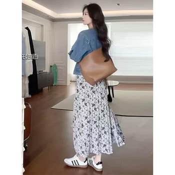 
MONLOUVE autumn new fashion slimming temperament high-end wear a set of casual denim jacket floral