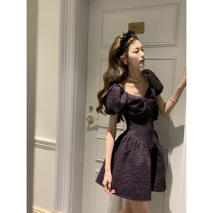 Sourcewithu Alice French hollow embroidery dress Gentle temperament high waist and thin fairy skirt
