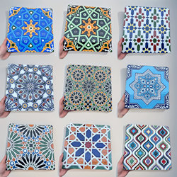 Scandinavian Bright Glaze Tiles 300X300 Restaurant Kitchen Retro Flower Chips Barbecue Shop Background Wall Tiles
