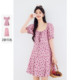 Shi Fanli Rose Powder Flutter Landwood Dress 2024 Summer New World Popular beautiful vacation style beautiful skirt children