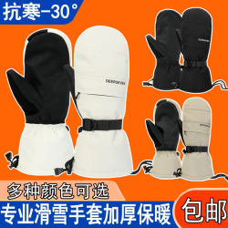 Professional ski gloves with built-in wrist warmers