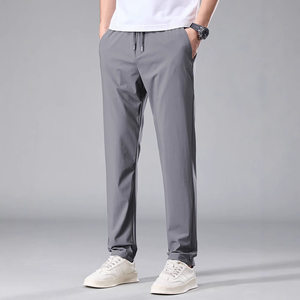 
2025 Men's Fashion New Breathable Slim Straight Pants Versatile Trendy Men's Summer Thin Ice Silk Casual Pants