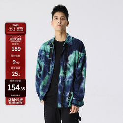 New Factor Contrasting Color Tie-dye Shirt American High Street Loose Ink Autumn Trendy Lapel Long-sleeved Jacket Same Style For Men And Women