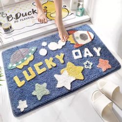 Cartoon Bathroom Toilet Absorbent Floor Mat Entrance Door Quick-Drying Bedroom Carpet Non-Slip Thickened Imitation Cashmere