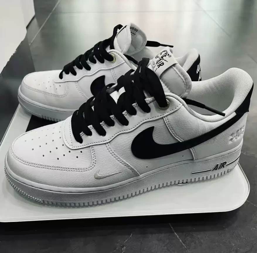 适配Nike Air Force 1 Low 40周年黑白色烫金泼墨空军一号AF1鞋带-Taobao