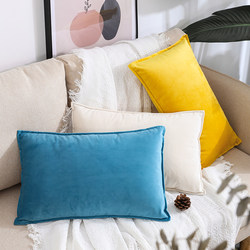 Nordic Velvet Pillow Sofa Back Cushion Living Room Large Lumbar Pillow Long Cushion Cover Waist Support Rectangular Pillow