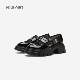 
Nine West/Jiuxi high heel loafers women's new 2025 breathable mesh thick sole height-enhancing shoes and sponge shoes
