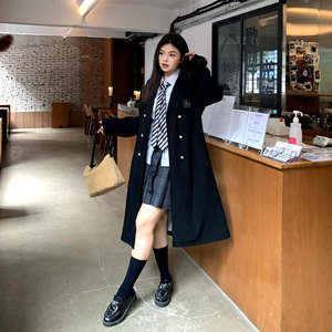 A Che's Large -size JK Original College Fengri Trench coat mid -length loose and high -level high -level sense coat autumn and winter